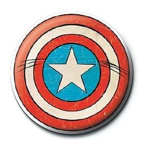 MARVEL COMICS - Bouclier Captain America - Button Badge 25mm