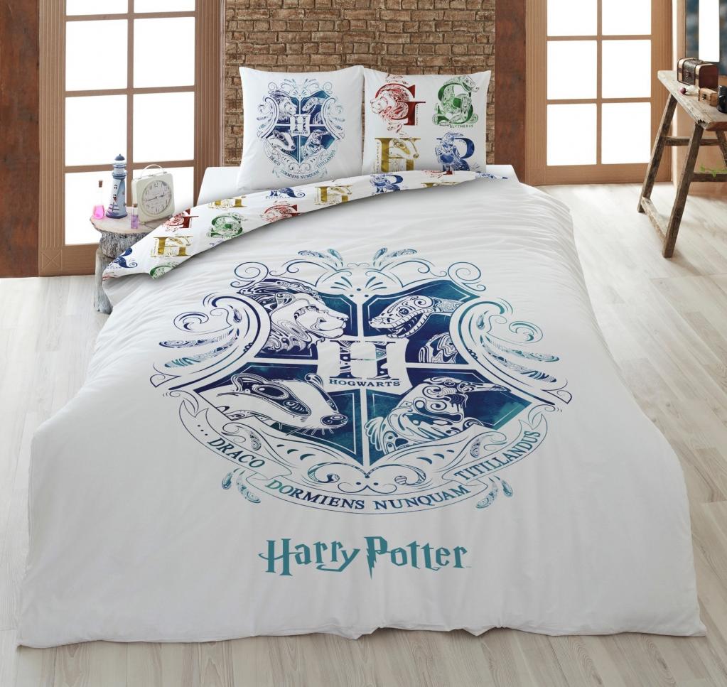 HARRY POTTER – Bettwäsche-Set 140 x 200 cm – Hogwarts W. „100 % Baumwolle“
