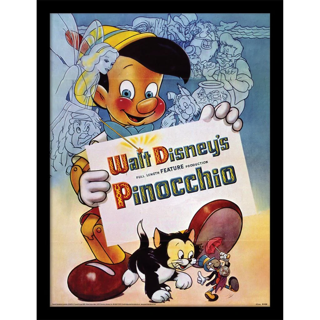 PINOCCHIO - Walt Disney Pinocchio - Framed print 30x40cm