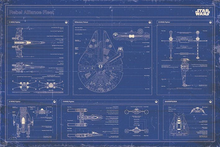 Charger l&#39;image dans la galerie, STAR WARS - Poster 61X91 - Blueprint Rebel Alliance Fleet
