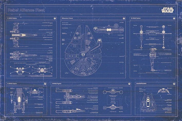 STAR WARS - Poster 61X91 - Blueprint Rebel Alliance Fleet