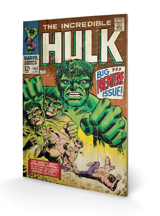 MARVEL - Hulk Big Issue - Print on wood 40x59cm