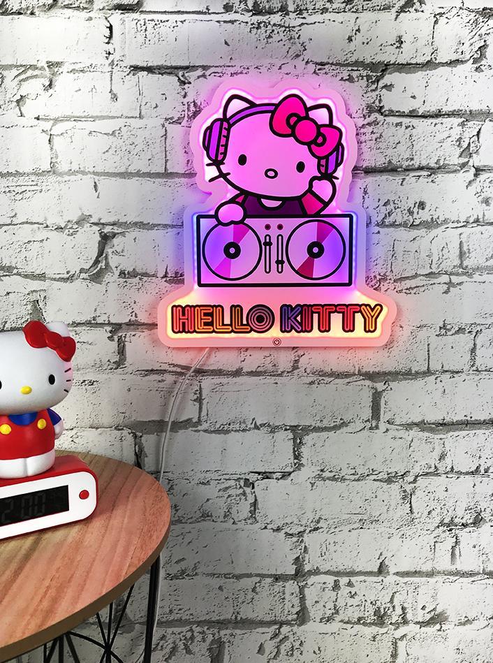 HELLO KITTY - DJ - Neon-Wand-LED - 30 cm
