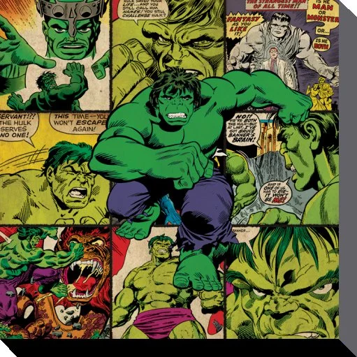 MARVEL COMICS – Leinwand 40 x 40 „38 mm“ – Hulk-Quadrate