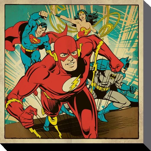 DC COMICS - Canvas 40X40 '38mm' - Heroes Together