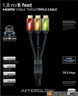 PDP - Afterglow - Cable HDMI Triple 1.80 M - RED/ORANGE/GREEN